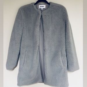 Grey furry coat